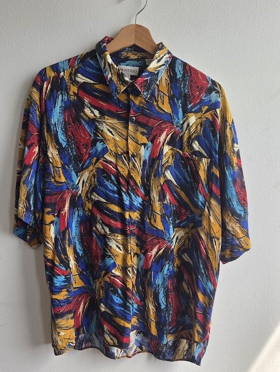 Other - Vintage Multicolor Short-Sleeve Shirt - Yellow/Blue/Red